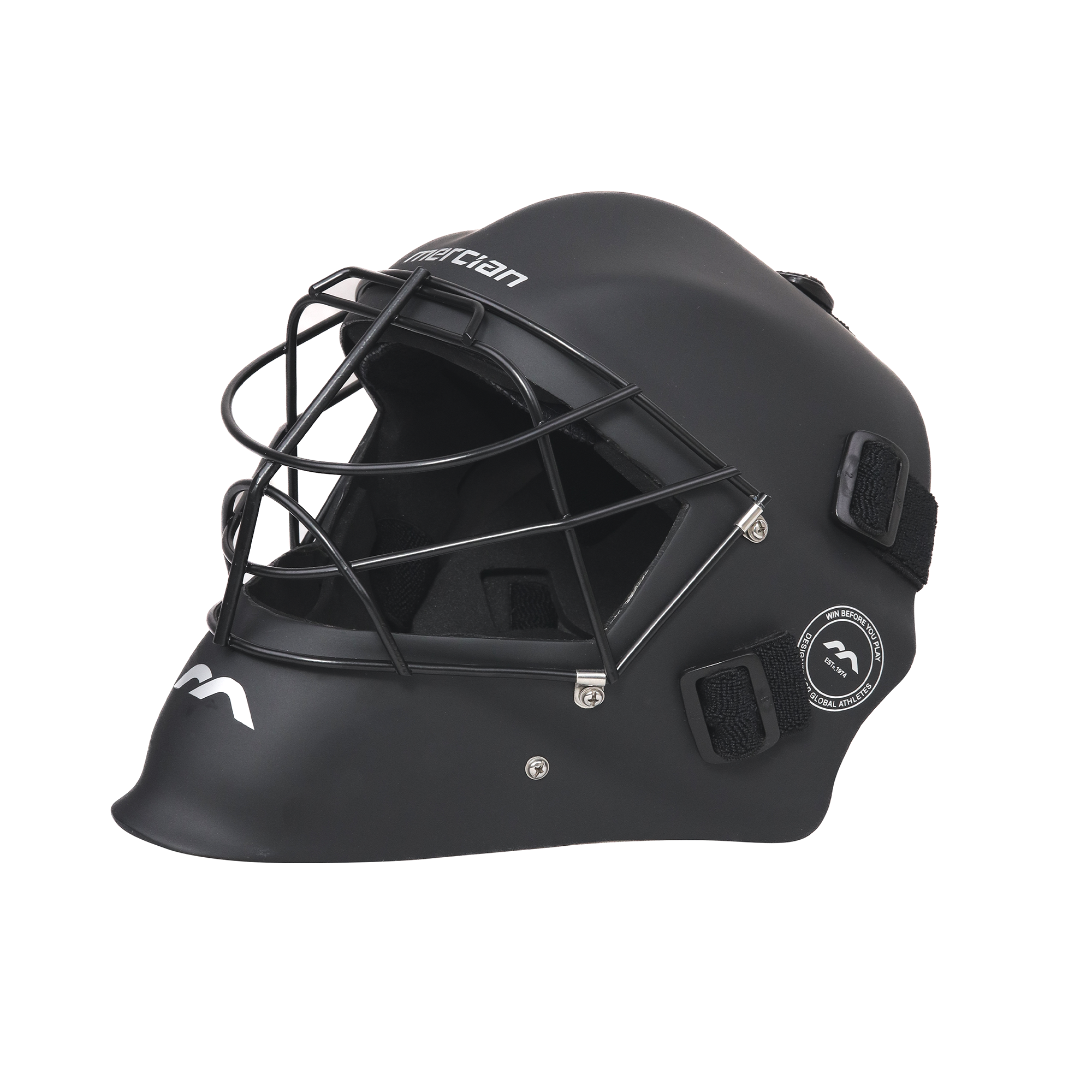 Mercian Genesis Hockey Helmet ‚ Fibreglass Shell, Cats-Eye Grill, Superior Protection - Black
