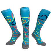 Hingly Multi Hearts Blue Socks