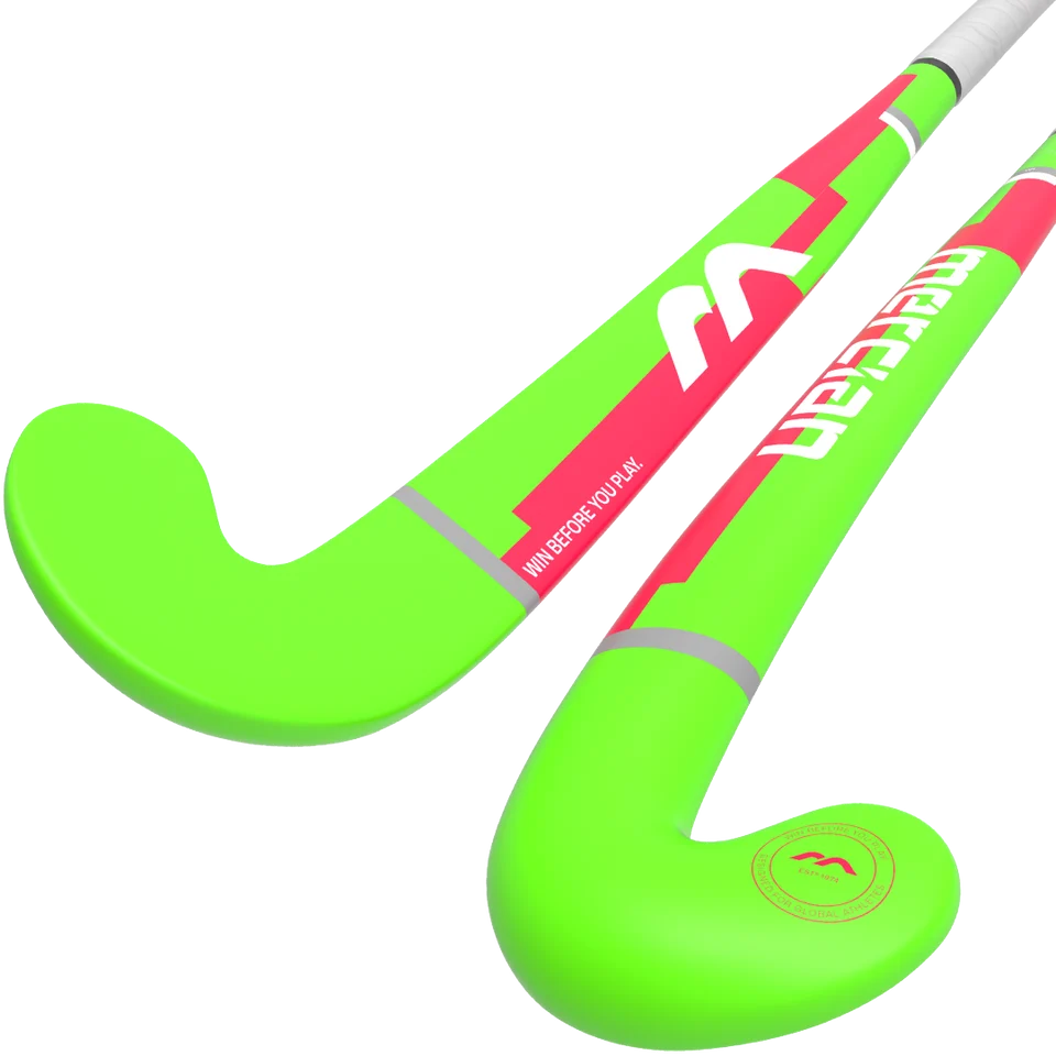 Mercian Genesis W1 Junior Wooden Hockey Stick - Neon/Rubin
